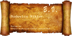 Budovics Viktor névjegykártya